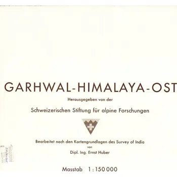 Stanfords Edward knihkupectví mapa Garhwal Himalaya - east 1:150 000