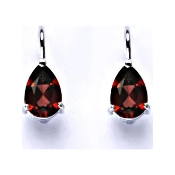 Náušnice Zlaté náušnice, bílé i žluté zlato, přírodní Granát 8x6 mm , NK 1361 (granát 8x6 mm)