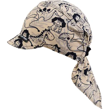 Šátek béžový pirátský šátek s potiskem dinosaurů