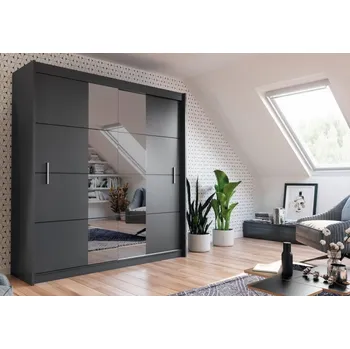 Šatní skříň Casarredo Šatní skříň FAUSTA 2 203 grafit/grafit