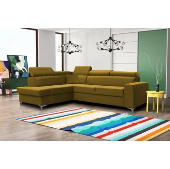 Obývací stěna FALCO Sedací souprava Silk L žlutá