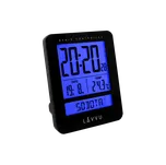 LAVVU Digitální budík řízený rádiovým signálem Duo Black s češtinou LAR0021