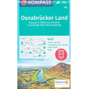 Kompass Osnabrucker Land, Teutoburger Wald, Wiehengebirge 1:50 t.