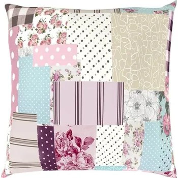 Bytový textil Kvalitex Povlak na polštář krep PATCHWORK růžový Abmessungen der Kopfkissenbezüge: 45x60cm