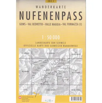 Swistopo vydavatelství mapa SAW-Nufenenpass 1:50 t. se značkami