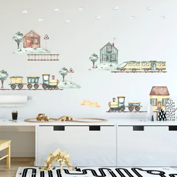 Samolepící dekorace LuxusniObrazy.cz Samolepky na zeď – Vláčky