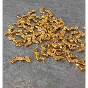 Dětské navlékací korálky Pro Háčkování Andělská křídla 20 x 7 x 3 mm zlatá