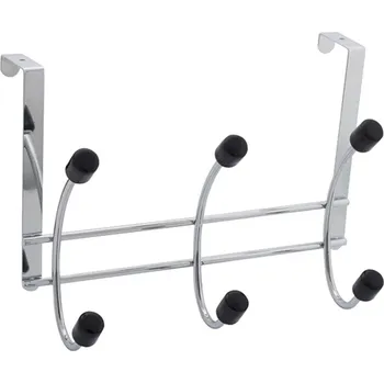 Věšák Walteco Lišta věšáková na dveře 265x190mm, chrom/černé koncovky