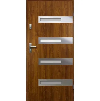 Vchodové dveře RADEX Dveře vchodové ocelové RHEIA, zlatý dub, 90L (včetně zárubně 2070x1000mm)