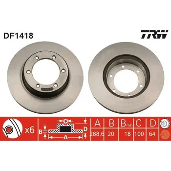 Brzdový kotouč Brzdový kotouč TRW DF1418