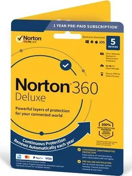 Antivir Norton 360 Deluxe 50 GB VPN elektronická verze