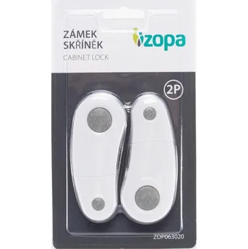 Dětský bezpečnostní prvek ZOPA Zámek skříněk bílý/šedý 2 ks