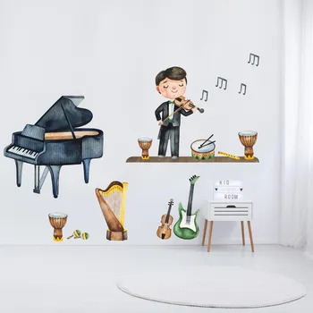 Samolepící dekorace LuxusniObrazy.cz Samolepky na zeď – Hudebník