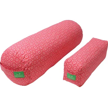 Sada s pomůckami na jógu - bolster a podpůrný polštář světlý