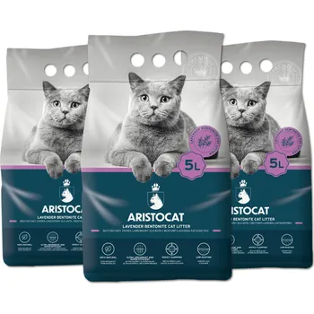 Podestýlka pro kočku ARISTOCAT Bentonite Plus Bentonitové stelivo s vůni levandule 15 l (3x 5l)