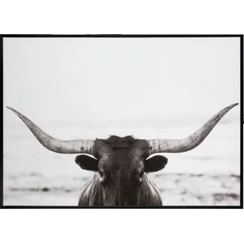 Obraz Obraz černo-bílá fotografie Bull - 104*144*4,3 cm