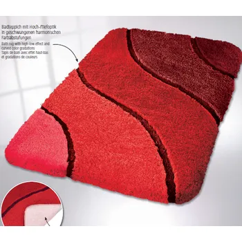 Koupelnová předložka Kleine Wolke WAVE Rubin 70x120 cm, koupelnová předložka