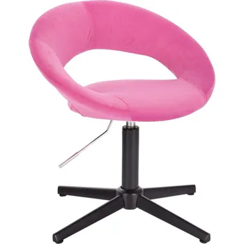 LuxuryForm DESIGN Kosmetická židle NAPOLI VELUR na černém kříži - růžová
