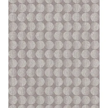 Tapeta GRANDECO Tapeta vliesová A53202 hnědobéžové kroužky