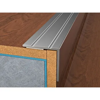 Podlahová lišta ASKO a.s. Profil schodový, 25x20mm, hliník, Ořech, samolepící, 0,9m