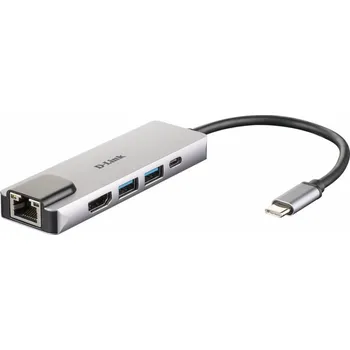 USB hub DUB-M520 USB-C hub s Ethernetem a napájením, USB hub