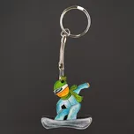 AMADEA Dřevěná klíčenka snowbordista, 4 cm