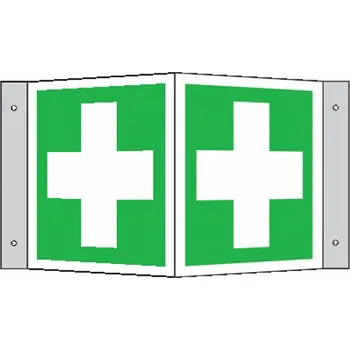 Lékárnička Tabulka úhlová – První pomoc, hliník, 20 × 20 cm