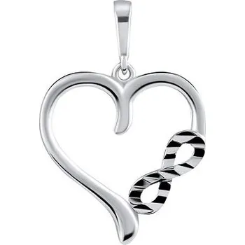Přívěsek Stříbrný přívěsek srdce s infinity Noemi PRGPAP0604PS