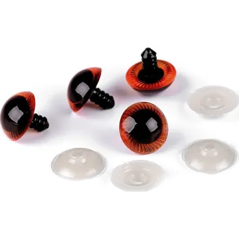 Oči barevné 3D s pojistkou, jantorová, 20 mm