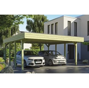 Přístřešek na auto Přístřešek na auto SKAN HOLZ Friesland dvojitý 557 x 555 cm impregnovaný vč. EPDM fólie