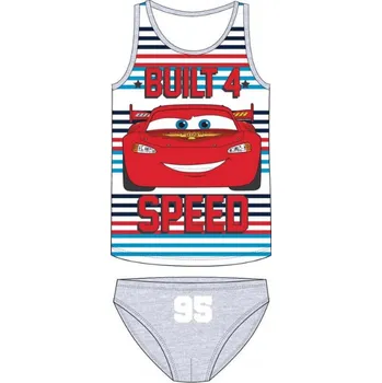 Chlapecké spodní prádlo E plus M spodní prádlo pro kluky tílko a slipy Disney Cars s auty šedé Velikost: 104/110