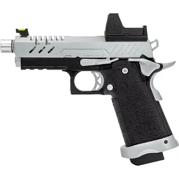 Airsoftová zbraň Vorsk Airsoftová pistole Hi-Capa 3.8 PRO s kolimátorem, GBB - stříbrná