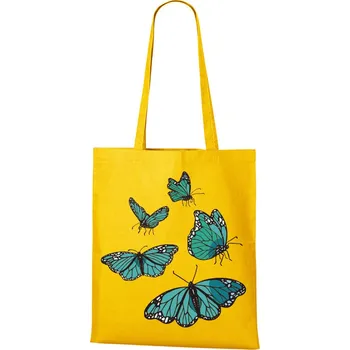 Plátěná taška Motýli, Barva Žlutá, Velikost 40×45 cm, Canvas Nákupní taška Bezvatriko.cz 1209 - DTF/DTG