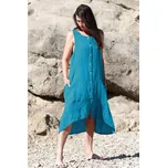 Glara Dámské propínací lněné šaty 817528