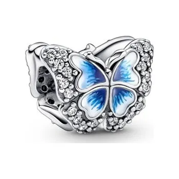 Přívěsek PANDORA Modrý třpytivý motýl 790761C01 Modrá