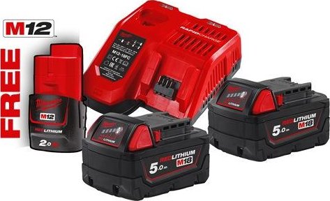 MILWAUKEE M18 NRG Sada akumulátorů a nabíječky (M18NRG -502)