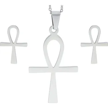 Souprava šperků Doria Set šperků z oceli stříbrné KŘÍŽKY K244