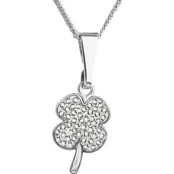 Náhrdelník EVOLUTION GROUP CZ Stříbrný náhrdelník s krystaly Swarovski čtyřlístek - 72070.1