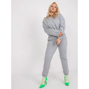 Dámské komplet s kapsami melanžové plus size TIERNAN šedé