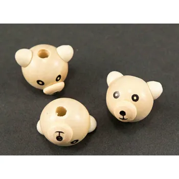 Vánoční ozdoba Dřevěná ozdoba na dudlík - medvídek - světlé dřevo - rozměr 5 cm x 4,5 cm