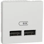 Unica NU341818 Dvojitý nabíjecí USB A+A konektor 2.1A, bílý, Schneider Electric