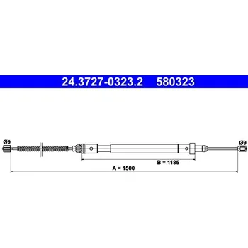 Brzdový systém Tažné lanko, parkovací brzda ATE 24.3727-0323.2