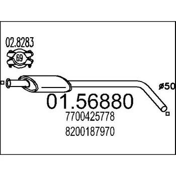 Tlumič výfuku Střední tlumič výfuku MTS 01.56880