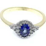 Diante Zlatý prsten s brilianty a safírem 83000317