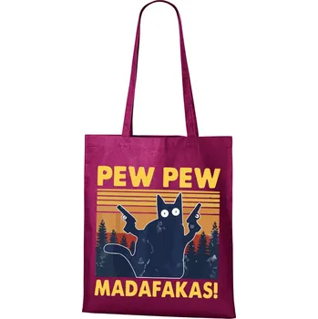Plátěná taška Pew Pew madafakas!, Barva Purpurová, Velikost 40×45 cm, Canvas Nákupní taška Bezvatriko.cz 0793 - modra je