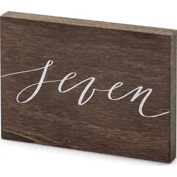 Party dekorace PartyDeco Číslice na stůl, dřevěná ''''Seven'''', 2 x 18 x 12,5 cm