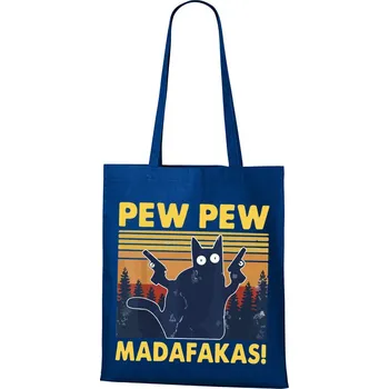 Plátěná taška Pew Pew madafakas!, Barva Modrá, Velikost 40×45 cm, Canvas Nákupní taška Bezvatriko.cz 0793 - modra je