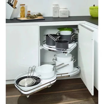 Kuchyňská skříňka KESSEBÖHMER Police LeMans II Arena style chrom/bílá Orientace, šířka: Levá 500 mm