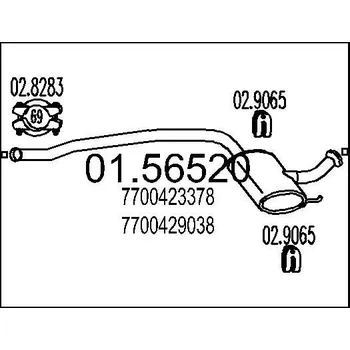 Tlumič výfuku Střední tlumič výfuku MTS 01.56520
