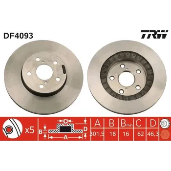 Brzdový kotouč Brzdový kotouč TRW DF4093